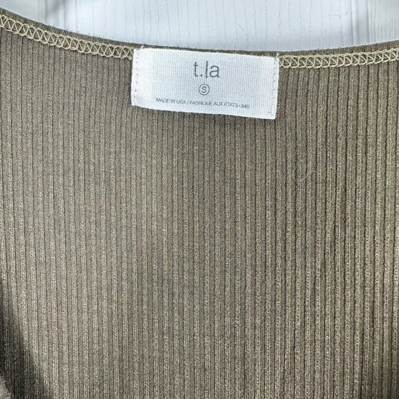 Anthropologie T.La Green Knit Twist Front Midi Hunter Green Dress Size S - Picture 8 of 13